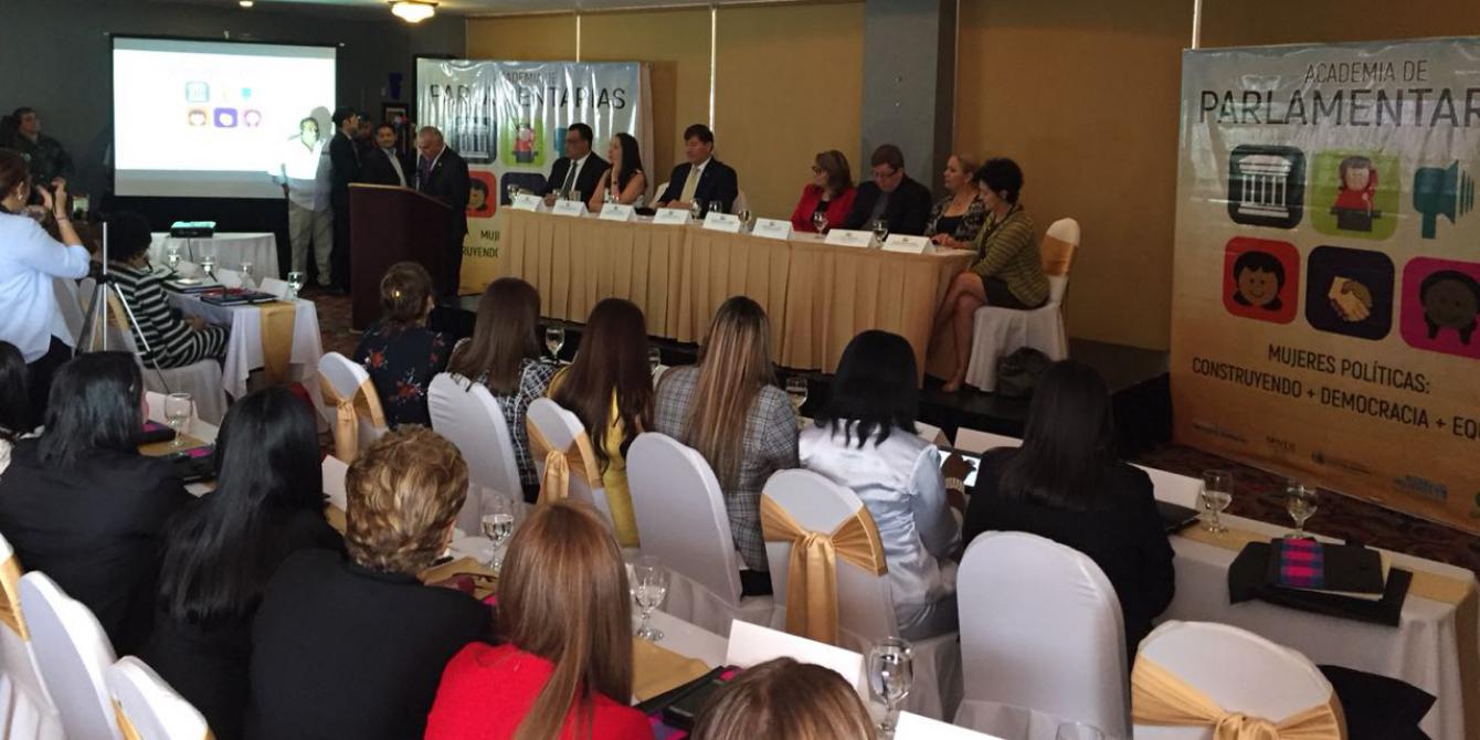 La Academia de Parlamentarias es una iniciativa que busca formar a las diputadas hondureñas en el análisis y debate sobre la creación de iniciativas de leyes con enfoque de género.